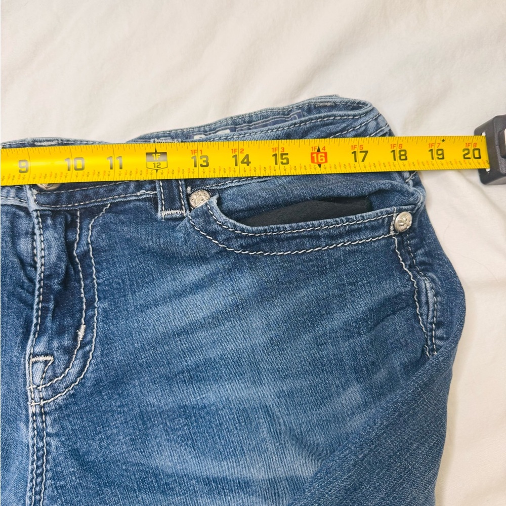 Miss Me Boot Cut Blue Jeans size 33 with Black Details - Picture 11 of 13